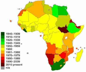 Die 'Dekolonisierung' Afrikas mit Jahreszahlen