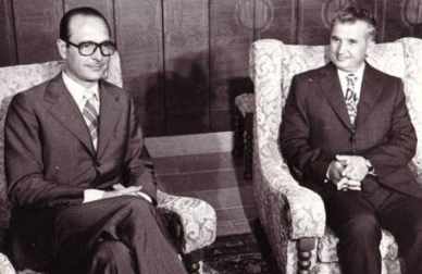 [Chirac zu Besuch bei Ceausescu in Bukarest]