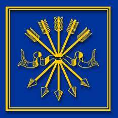 [Joch und Pfeile - Wappen des Bankhauses Rothschild und der falangistischen 'Blauhemden']
