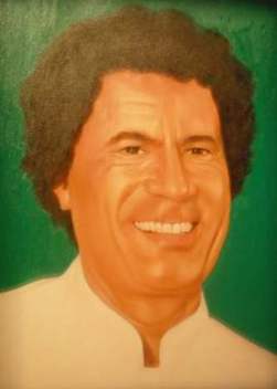 [O lider - Portrait Gaddafis im afro-brasilianischen Museum von Sao Paulo, gemalt von seinem Sohn Saif l-Islam]