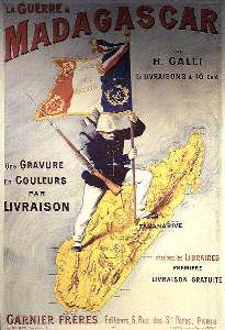 [Der Eroberungskrieg auf Madagaskar - zeitgenssische Propagandapostkarte]