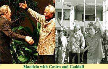 [Mandela mit Castro + mit Gaddafi]