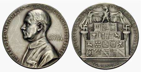 Medaille auf die Schaffung des Einheitsstaates 1934