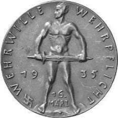 [Medaille auf die Wiederherstellung der deutschen Wehrhoheit 1935]