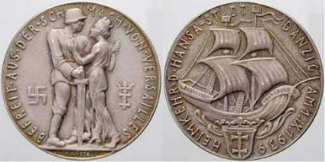 [Medaille auf die Wiedervereinigung mit Danzig 1939]