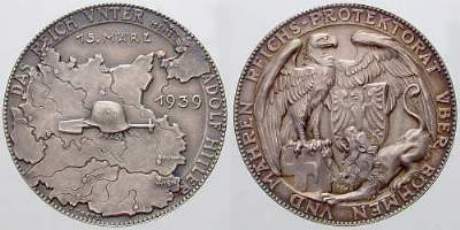 [Medaille auf die Wiedervereinigung mit Böhmen und Mähren 1939]