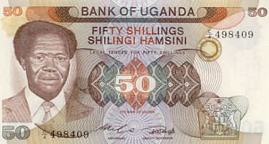 [Geldschein zu 50 Uganda-Schillingen]