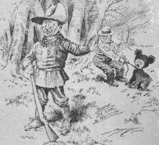 [Karikatur: Theodore Roosevelt und der 'Teddy'-Bär]