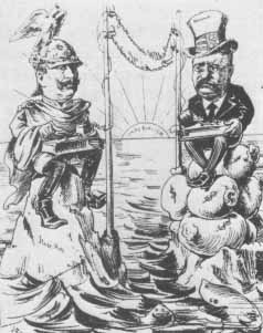 [Karikatur: Wilhelm II und Roosevelt]