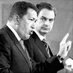 [Zapatero mit Chavez, dem Diktator Venezuelas]